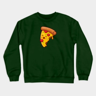 Cute Pizza Cartoon Illustration Crewneck Sweatshirt